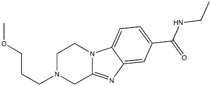 N-ethyl-2-(3-methoxypropyl)-3,4-dihydro-1H-pyrazino[1,2-a]benzimidazole-8-carboxamide 结构式