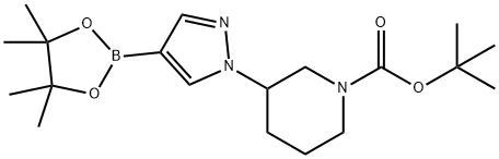 tert-butyl 3-[4-(tetramethyl-1,3,2-dioxaborolan-2-yl)-1H-pyrazol-1-yl]piperidine-1-carboxylate|3-(4-(4,4,5,5-四甲基-1,3,2-二氧硼戊环-2-基)-1H-吡唑-1-基)哌啶-1-甲酸叔丁酯