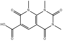 1,3,8-三甲基-2,4,7-三氧代-1,2,3,4,7,8-六氢吡啶并[2,3-D]嘧啶-6-羧酸,1105190-85-9,结构式