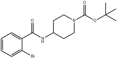 TERT-ブチル 4-(2-ブロモベンズアミド)ピペリジン-1-カルボキシレート 化学構造式