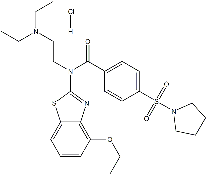 N-[2-(diethylamino)ethyl]-N-(4-ethoxy-1,3-benzothiazol-2-yl)-4-pyrrolidin-1-ylsulfonylbenzamide:hydrochloride Structure