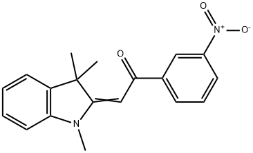 1-(3-nitrophenyl)-2-(1,3,3-trimethyl-1,3-dihydro-2H-indol-2-ylidene)ethanone 化学構造式