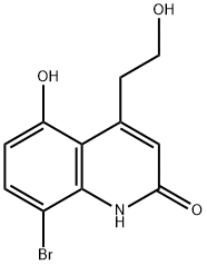 8-BROMO-5-HYDROXY-4-(2-HYDROXYETHYL)QUINOLIN-2(1H)-ONE Struktur
