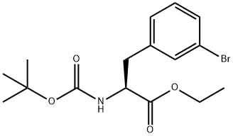 N-Boc-3-bromo-L-phenylalanine ethyl ester 化学構造式