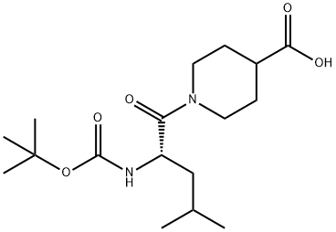 1-[(2S)-2-(tert-butoxycarbonylamino)-4-methyl-pentanoyl]piperidine-4-carboxylic acid Struktur