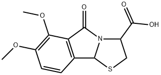 6,7-Dimethoxy-5-oxo-2,3,5,9b-tetrahydro-thiazolo[2,3-a]isoindole-3-carboxylic acid Struktur