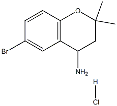 6-BROMO-3,4-DIHYDRO-2,2-DIMETHYL-2H-CHROMEN-4-AMINE HCL 化学構造式