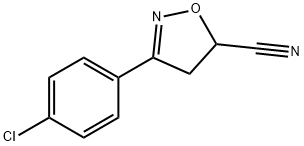 3-(4-Chloro-phenyl)-4,5-dihydro-isoxazole-5-carbonitrile Struktur