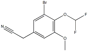 2-[3-bromo-4-(difluoromethoxy)-5-methoxyphenyl]acetonitrile Structure