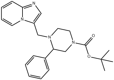 tert-butyl 4-({imidazo[1,2-a]pyridin-3-yl}methyl)-3-phenylpiperazine-1-carboxylate Struktur