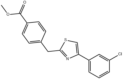 Benzoic acid, 4-[[4-(3-chlorophenyl)-2-thiazolyl]methyl]-, methyl ester 结构式