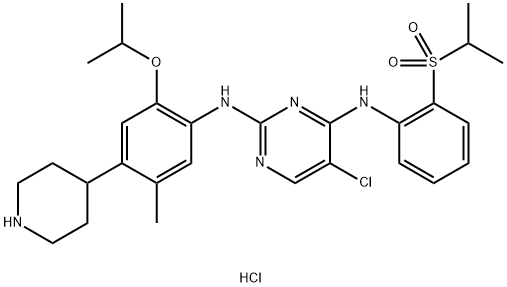 5-chloro-N2-(2-isopropoxy-5-methyl-4-(piperidin-4-yl)phenyl)-N4-(2-(isopropylsulfonyl)phenyl)pyrimidine-2,4-diamine Struktur