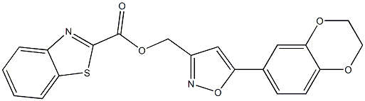 [5-(2,3-dihydro-1,4-benzodioxin-6-yl)-1,2-oxazol-3-yl]methyl 1,3-benzothiazole-2-carboxylate Structure