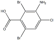 3-Amino-2,6-dibromo-4-chlorobenzoic acid 化学構造式