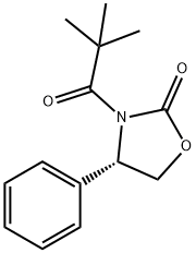 (4S)-3-(2,2-dimethylpropanoyl)-4-phenyl-1,3-oxazolidin-2-one 化学構造式