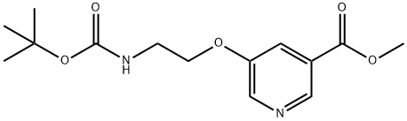 5-(2-tert-Butoxycarbonylamino-ethoxy)-nicotinic acid methyl ester Struktur