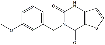 3-(3-甲氧基苄基)噻吩并[3,2-D]嘧啶-2,4(1H,3H)-二酮, 1223886-16-5, 结构式