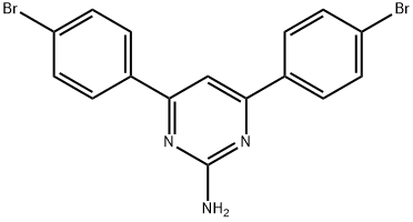 4,6-bis(4-bromophenyl)pyrimidin-2-amine 化学構造式