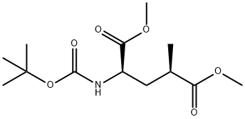 dimethyl(2R,4R)-2-((tert-butoxycarbonyl)amino)-4-methylpentanedioate Structure