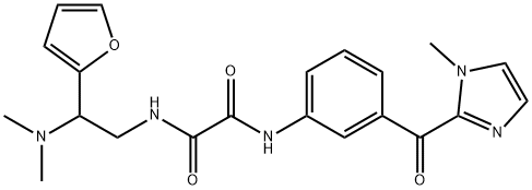 N-[2-(dimethylamino)-2-(furan-2-yl)ethyl]-N'-{3-[(1-methyl-1H-imidazol-2-yl)carbonyl]phenyl}ethanediamide Structure