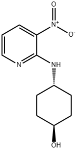 (1R*,4R*)-4-(3-ニトロピリジン-2-イルアミノ)シクロヘキサノール 化学構造式