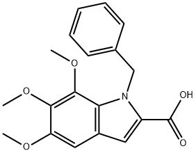 1-benzyl-5,6,7-trimethoxy-1H-indole-2-carboxylic acid, 1240571-20-3, 结构式