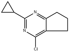 4-Chloro-2-cyclopropyl-6,7-dihydro-5H-cyclopentapyrimidine 化学構造式