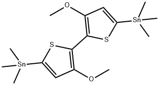 (3,3'-dimethoxy-[2,2'-bithiophene]-5,5'-diyl)bis(trimethylstannane) 化学構造式