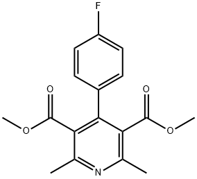 4-(4-Fluoro-phenyl)-2,6-dimethyl-pyridine-3,5-dicarboxylic acid dimethyl ester 化学構造式