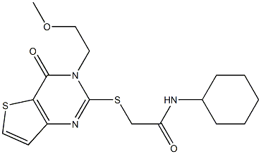 N-cyclohexyl-2-[3-(2-methoxyethyl)-4-oxothieno[3,2-d]pyrimidin-2-yl]sulfanylacetamide Structure