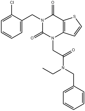 N-benzyl-2-[3-(2-chlorobenzyl)-2,4-dioxo-3,4-dihydrothieno[3,2-d]pyrimidin-1(2H)-yl]-N-ethylacetamide 结构式