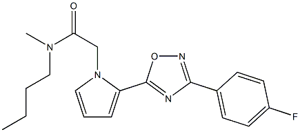 N-butyl-2-[2-[3-(4-fluorophenyl)-1,2,4-oxadiazol-5-yl]pyrrol-1-yl]-N-methylacetamide Structure