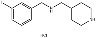 N-(3-FLUOROBENZYL)-1-(PIPERIDIN-4-YL)METHANAMINE HYDROCHLORIDE 化学構造式