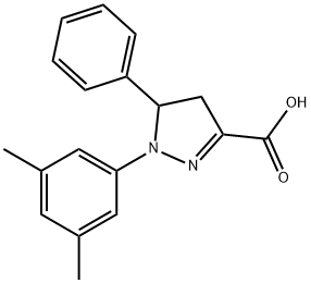 1-(3,5-dimethylphenyl)-5-phenyl-4,5-dihydro-1H-pyrazole-3-carboxylic acid Structure