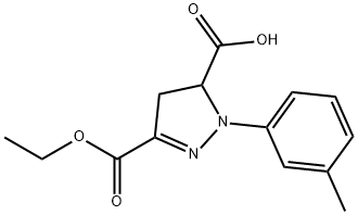 3-(ethoxycarbonyl)-1-(3-methylphenyl)-4,5-dihydro-1H-pyrazole-5-carboxylic acid, 1264046-26-5, 结构式