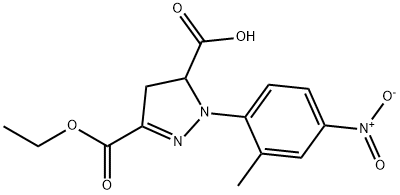 3-(ethoxycarbonyl)-1-(2-methyl-4-nitrophenyl)-4,5-dihydro-1H-pyrazole-5-carboxylic acid Structure