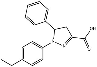 1-(4-ethylphenyl)-5-phenyl-4,5-dihydro-1H-pyrazole-3-carboxylic acid, 1264049-51-5, 结构式