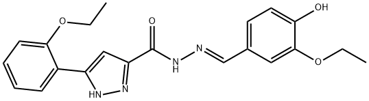 (E)-N-(3-ethoxy-4-hydroxybenzylidene)-3-(2-ethoxyphenyl)-1H-pyrazole-5-carbohydrazide|