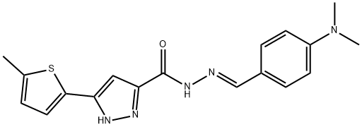 (E)-N-(4-(dimethylamino)benzylidene)-3-(5-methylthiophen-2-yl)-1H-pyrazole-5-carbohydrazide|