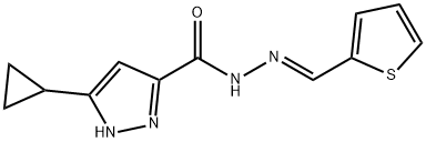 (E)-3-cyclopropyl-N-(thiophen-2-ylmethylene)-1H-pyrazole-5-carbohydrazide Structure