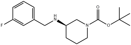 (R)-tert-Butyl 3-(3-fluorobenzylamino)piperidine-1-carboxylate Struktur