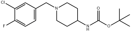 tert-Butyl 1-(3-chloro-4-fluorobenzyl)piperidin-4-ylcarbamate Structure