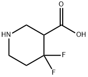 4,4-difluoropiperidine-3-carboxylic acid hydrochloride Struktur
