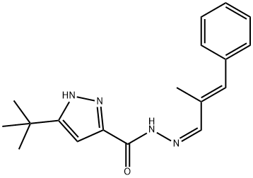 3-tert-butyl-N'-[(1Z,2E)-2-methyl-3-phenylprop-2-en-1-ylidene]-1H-pyrazole-5-carbohydrazide Structure