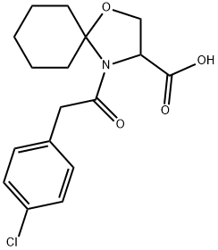 4-[2-(4-chlorophenyl)acetyl]-1-oxa-4-azaspiro[4.5]decane-3-carboxylic acid Structure