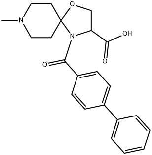 4-{[1,1-biphenyl]-4-carbonyl}-8-methyl-1-oxa-4,8-diazaspiro[4.5]decane-3-carboxylic acid Structure