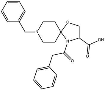 8-benzyl-4-(2-phenylacetyl)-1-oxa-4,8-diazaspiro[4.5]decane-3-carboxylic acid, 1326808-80-3, 结构式