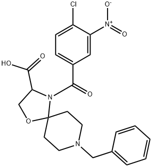 8-benzyl-4-(4-chloro-3-nitrobenzoyl)-1-oxa-4,8-diazaspiro[4.5]decane-3-carboxylic acid Structure