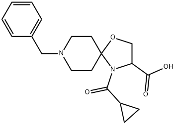 8-benzyl-4-cyclopropanecarbonyl-1-oxa-4,8-diazaspiro[4.5]decane-3-carboxylic acid,1326808-85-8,结构式