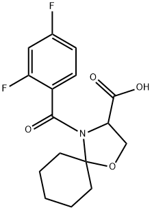 4-(2,4-difluorobenzoyl)-1-oxa-4-azaspiro[4.5]decane-3-carboxylic acid Structure